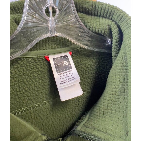 Northface Men's Sz. L Green Full Zip Fleece Jacket Waffle Thermal VG+ - Picture 2 of 12